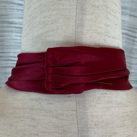 ABS by Allen Schwartz Dark Red Halter Gown - Picture 7 of 16